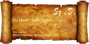 Sziber Dénes névjegykártya